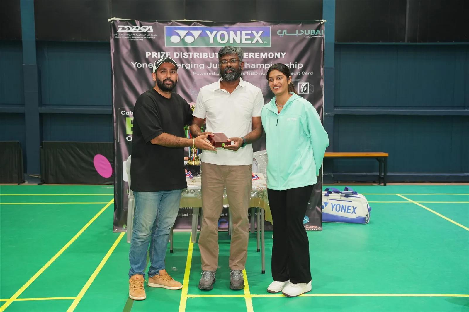 Yonex award presentation at an ARP sporting event